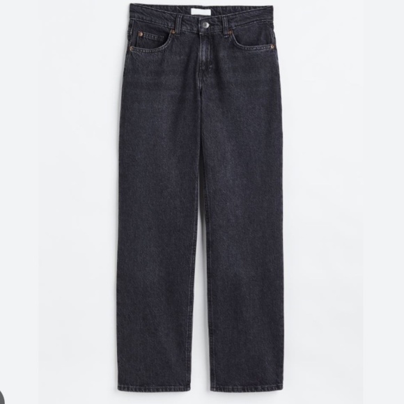 NWT - H&M Straight Low-Mid-Rise Dark Grey Jean - Size‎ 8 - Picture 1 of 10